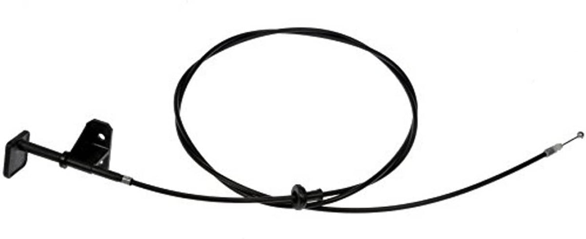 Black hood release cable with bracket and looped cable section