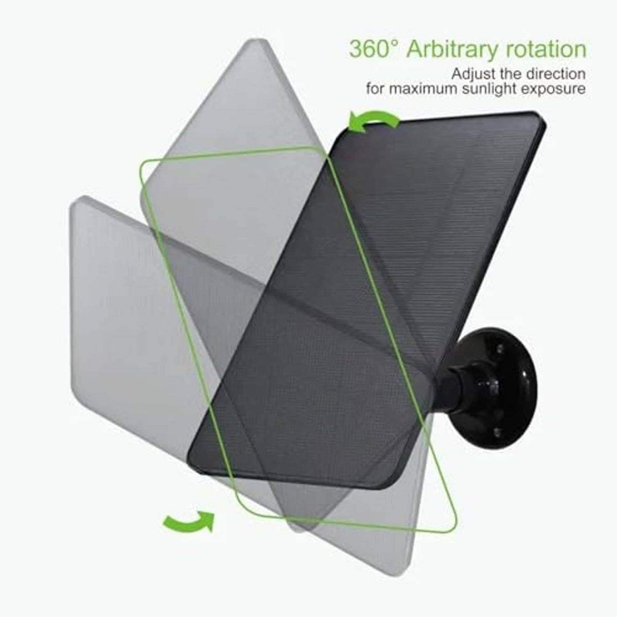 Adjustable solar panel with bracket and cable for maximum sun exposure