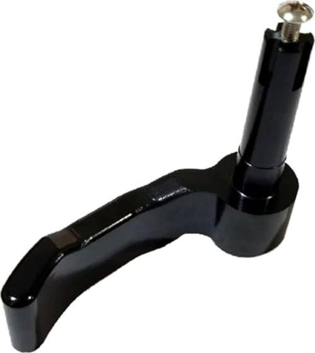 Black ATV thumb throttle lever, angled with metal threaded end
