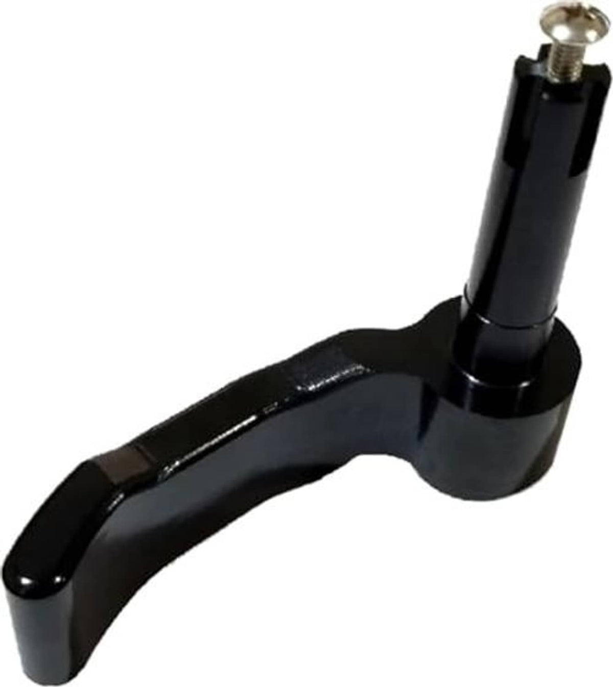 Black ATV thumb throttle lever, angled with metal threaded end