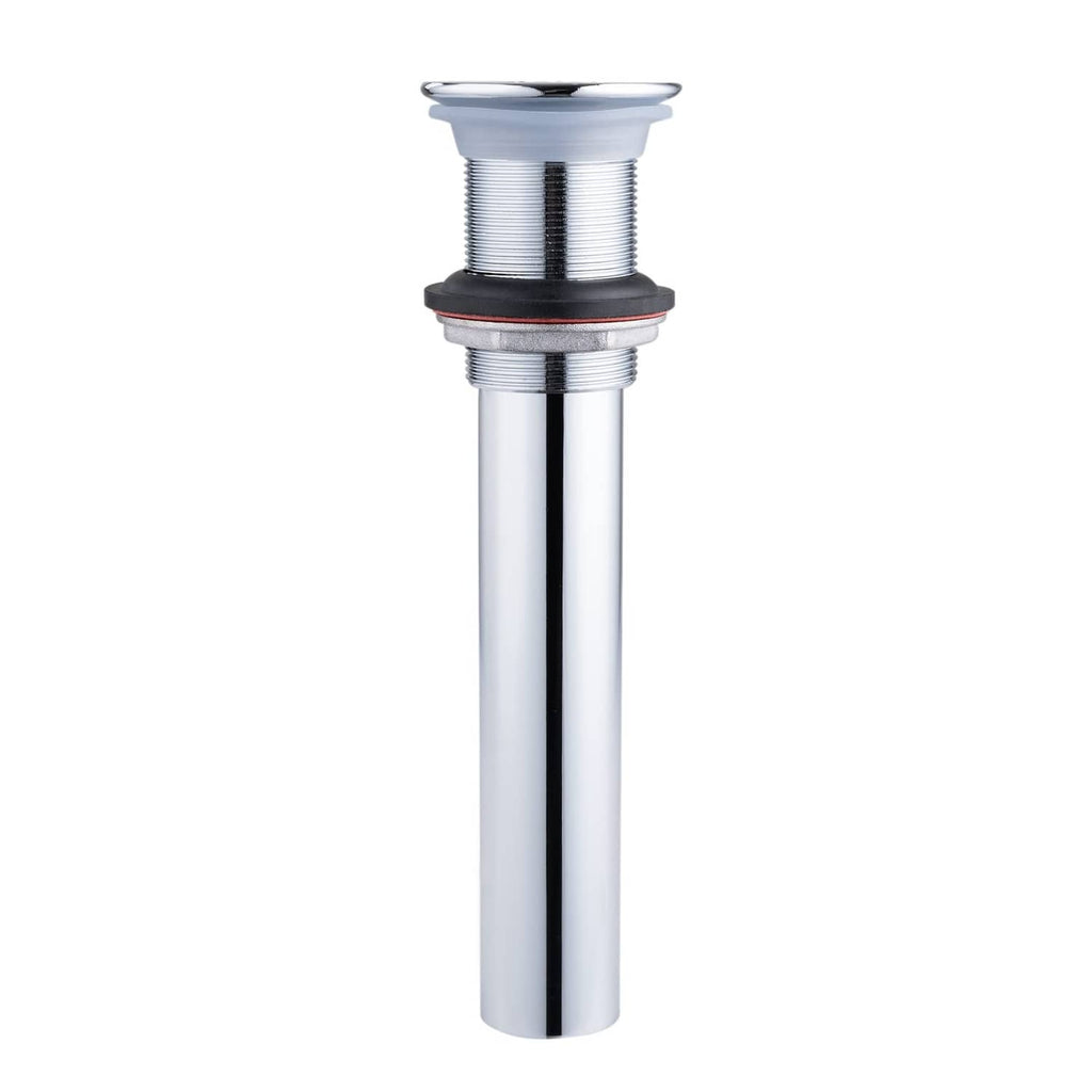 Chrome sink drain strainer assembly with perforated top and threaded mounting stem