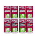 Pink Metkix lint roller refill packs, 8 extra sticky sheets rolls, 100 per roll