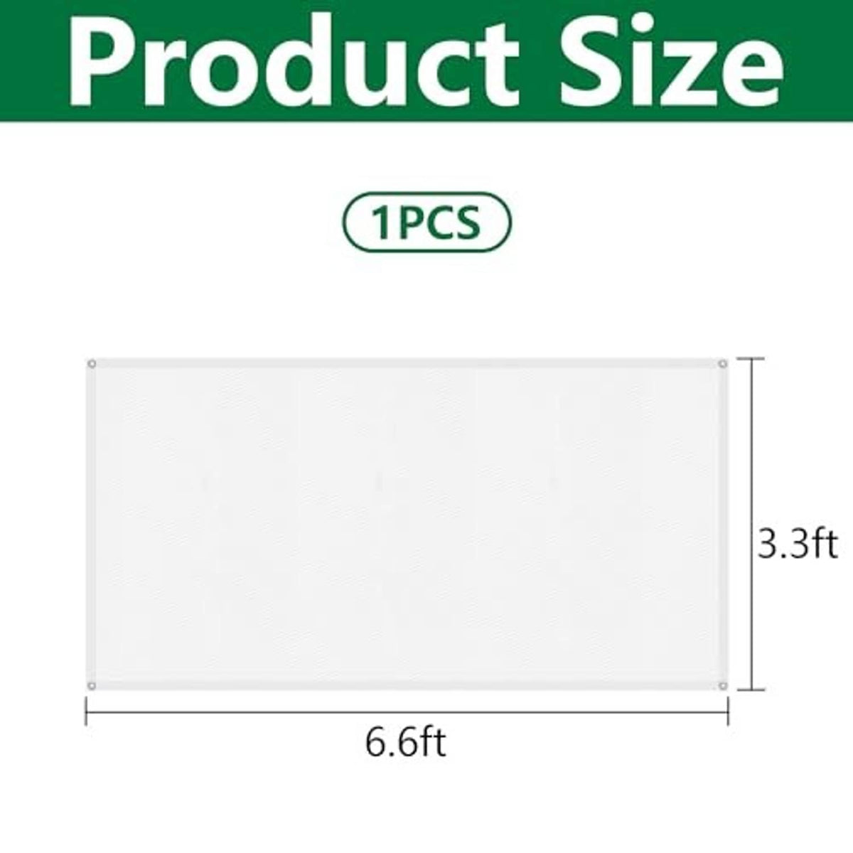 Rectangular white plant sun shade cloth with hemmed edges and reinforced corners
