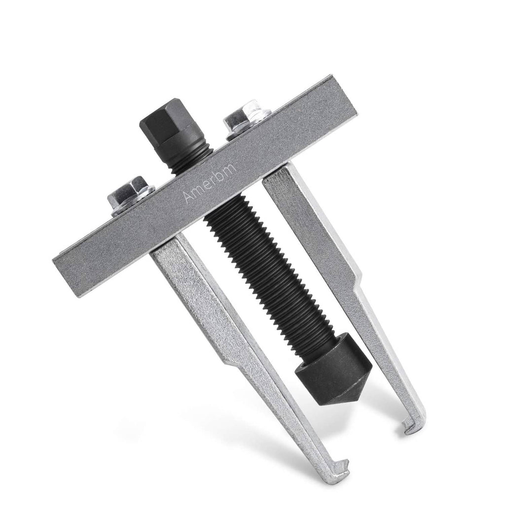 Two-jaw bearing puller in silver steel with threaded rod and detachable clamp jaws