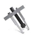 Two-jaw bearing puller in silver steel with threaded rod and detachable clamp jaws