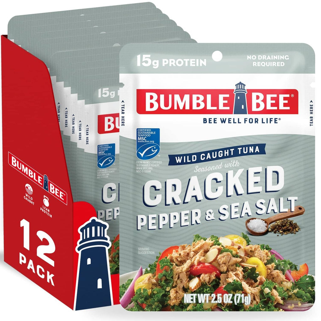 Bumble Bee 12-pack box with cracked pepper & sea salt tuna pouches