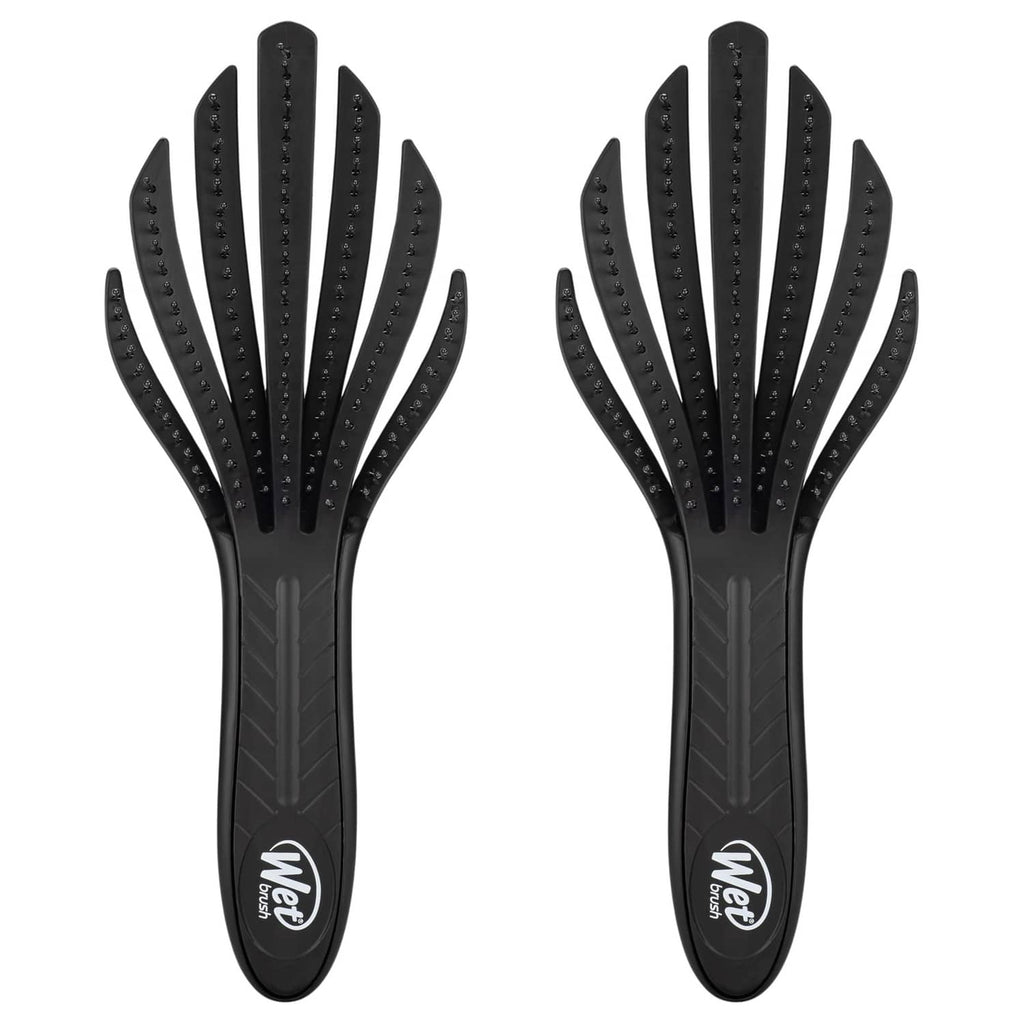 Black Wet Brush Go Green curl detangler brushes, pair with flexible bristles