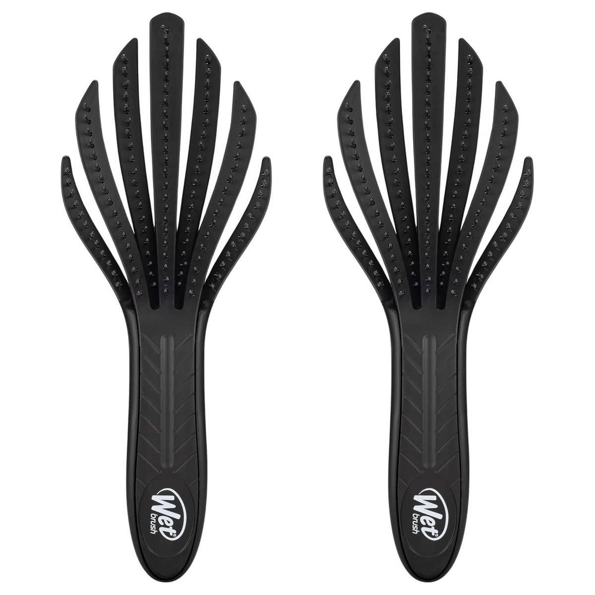 Black Wet Brush Go Green curl detangler brushes, pair with flexible bristles