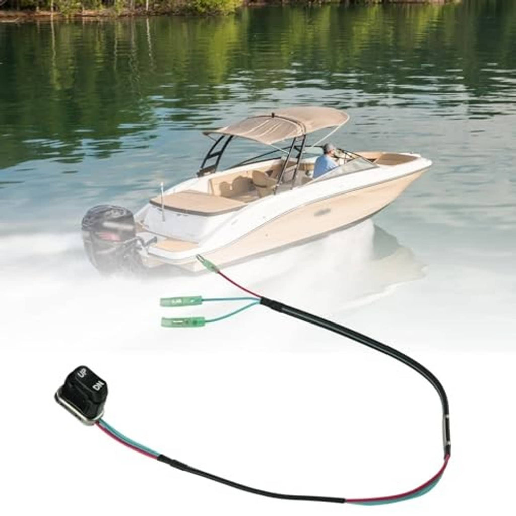 UP/DN tilt-trim remote switch with long black cable and green wiring connectors