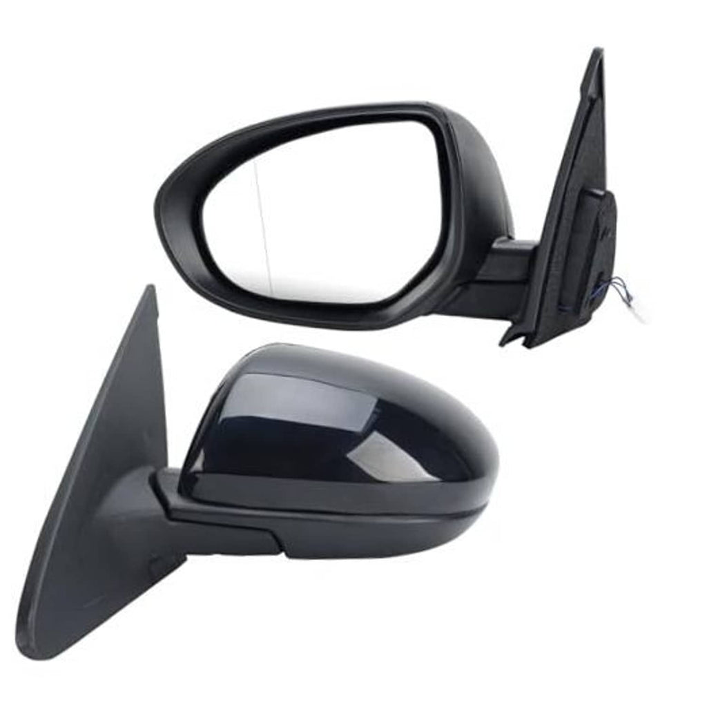 Left driver-side mirror assembly with black housing and dark reflective glass
