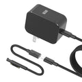Black 65W Surface Pro charger with US plug and braided charging cable set