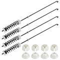 Washer suspension rod kit with four black spring rods and white mounting bushings