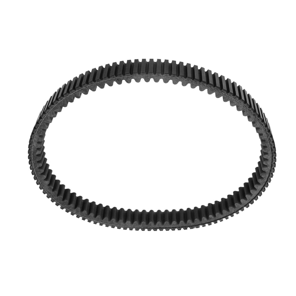 Black ribbed drive belt loop with uniform toothed edges