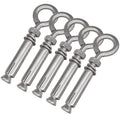 Stainless steel expansion concrete anchors with eye bolts and screws, 5-pack