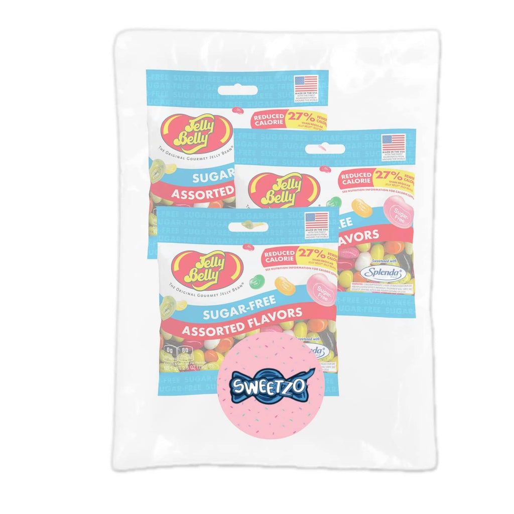 Sweetzo sugar-free jelly beans twin pouch pack, assorted flavors, Jelly Belly logo
