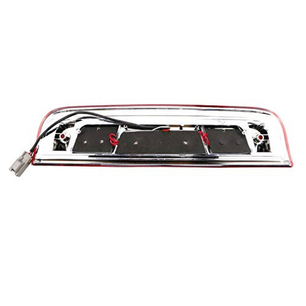 Open LED third brake light assembly with metal mounting frame and wiring