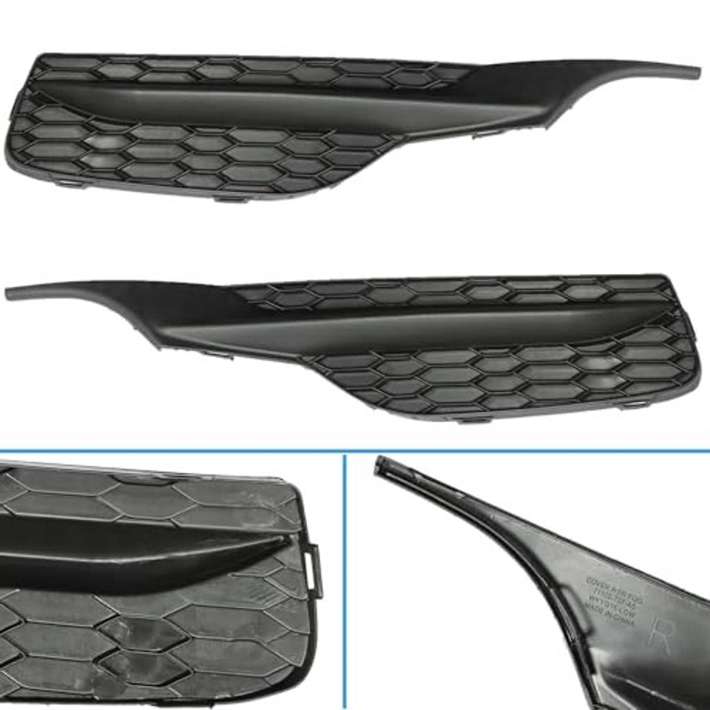 Textured black front bumper fog light covers, two-piece left and right grilles