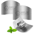 Stainless steel finger guard set with curved protectors and base clip