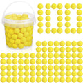 Yellow foam ball ammo refill in clear plastic bucket, 100-count