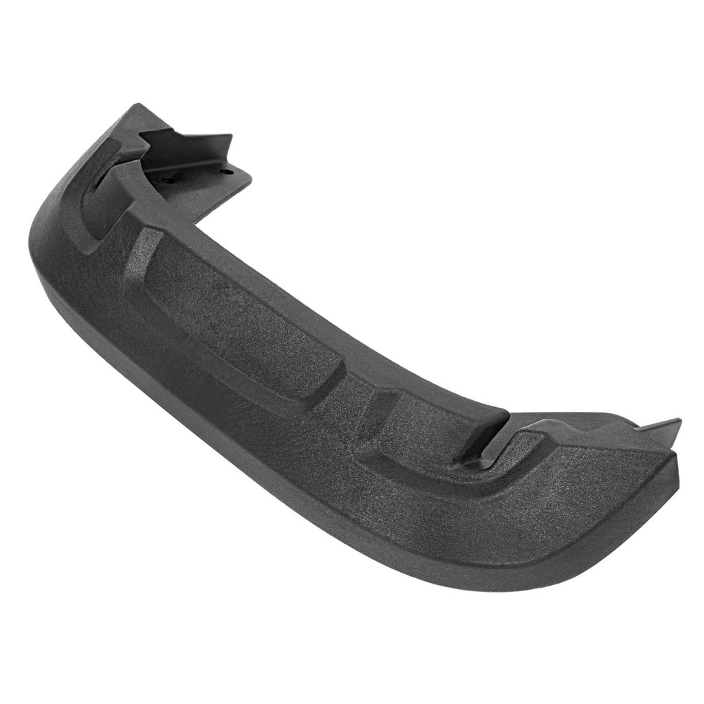 Black plastic hood pivot bracket, side view with molded latch features