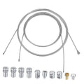 Universal brake cable repair kit with coiled steel wire and metal end ferrules