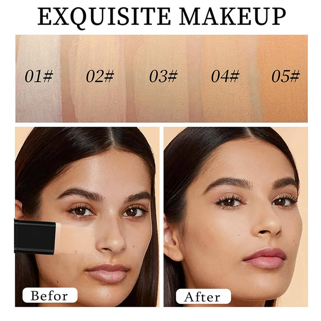Concealer foundation stick shade swatches with black applicator stick