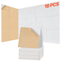 White 3D acoustic wall panels set, diamond-textured foam tiles with adhesive backing