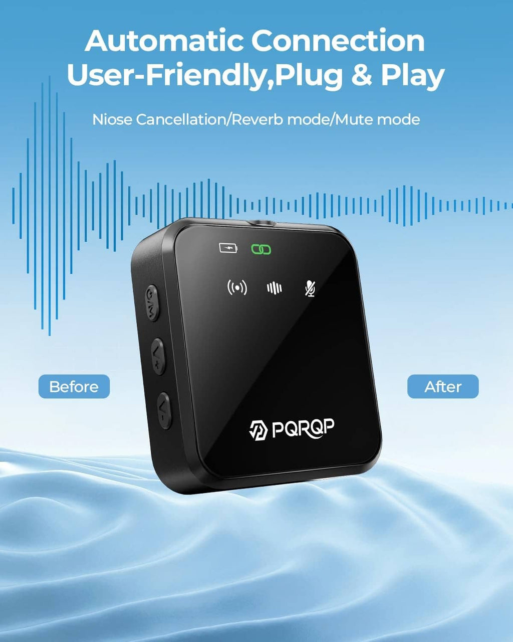 Soot black wireless mini microphone receiver for plug-and-play