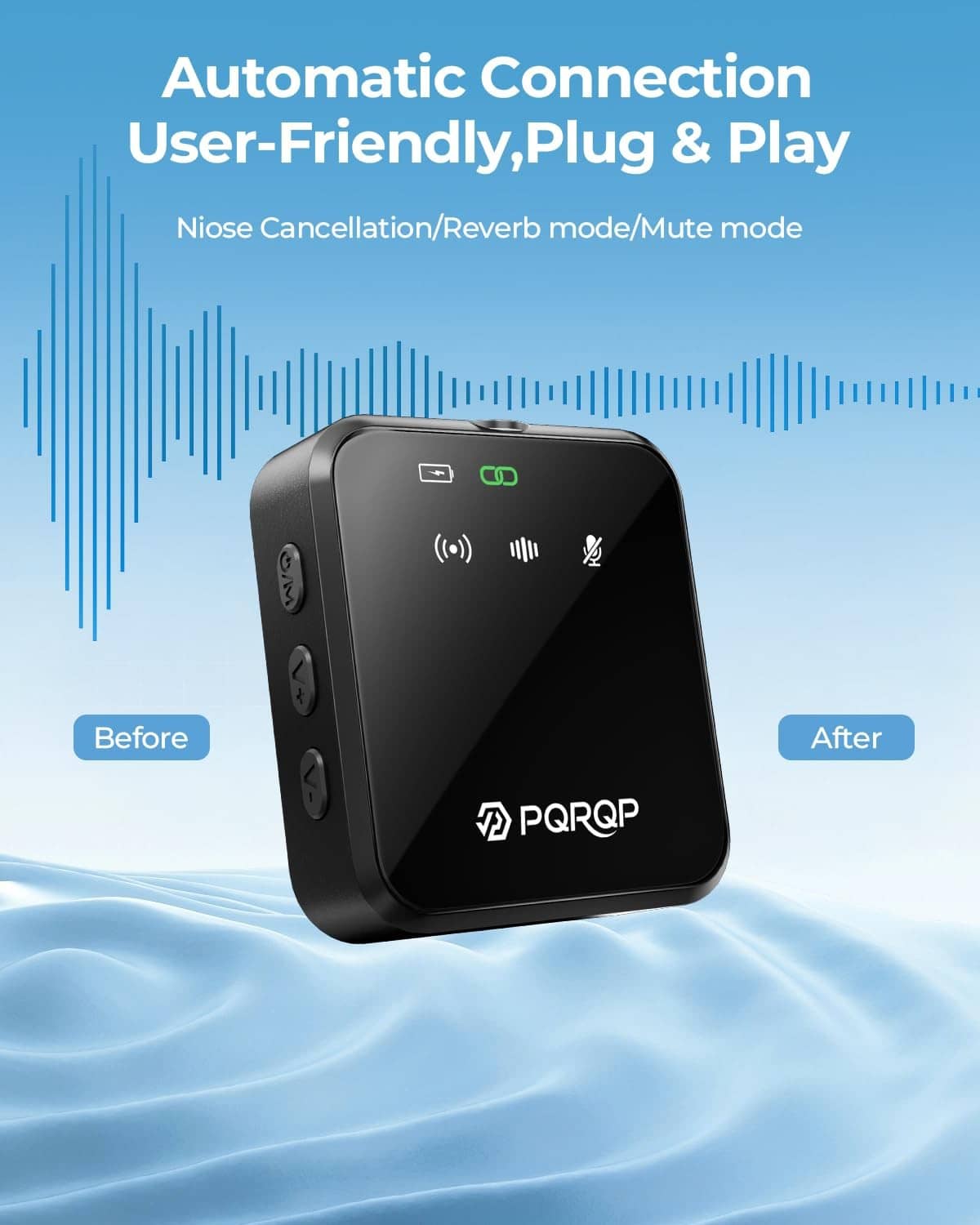 Soot black wireless mini microphone receiver for plug-and-play