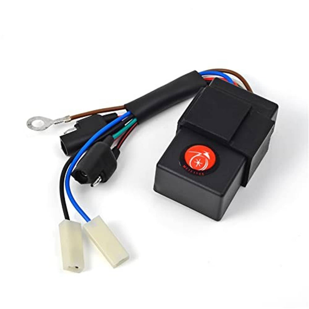 Ignition coil and CDI box module with multi-color wires and metal mounting eyelet