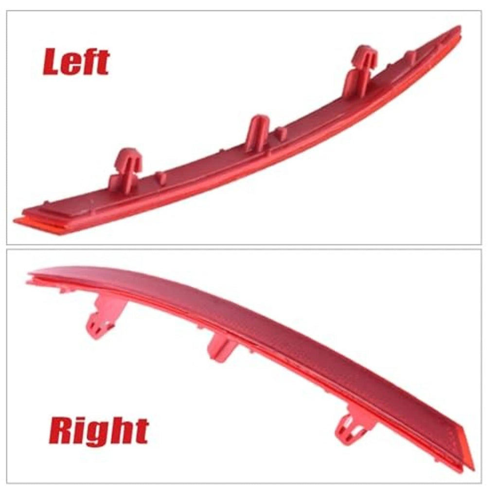 Red rear bumper reflector lenses for left and right sides