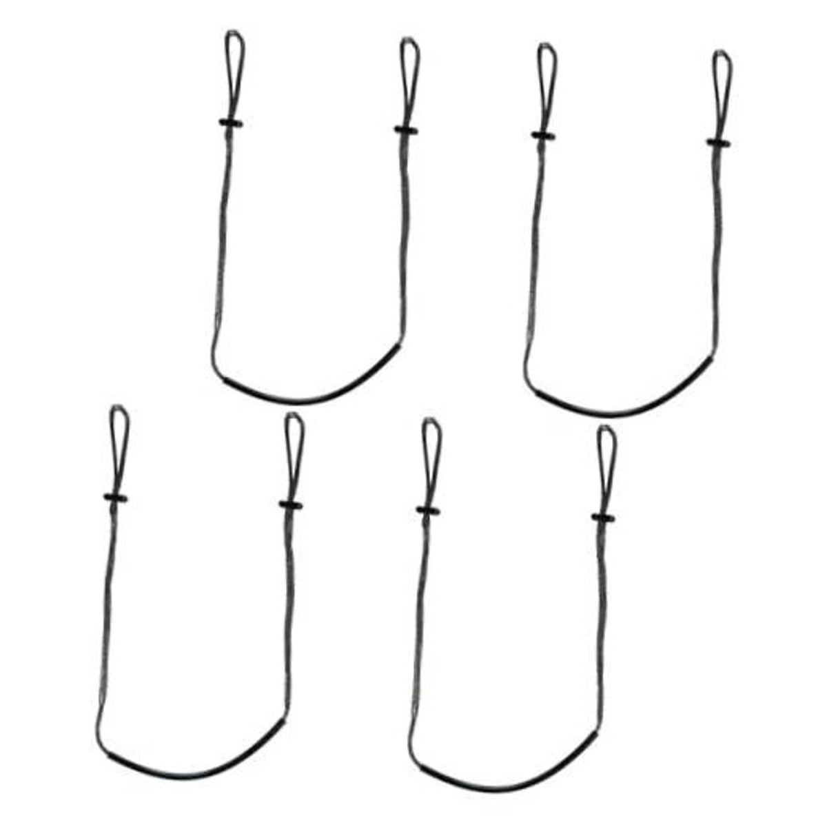 Black braided climbing aider straps with loop step, set of multiple single/double steps
