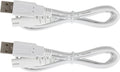 White USB charger cable with two rectangular connectors and molded inline module