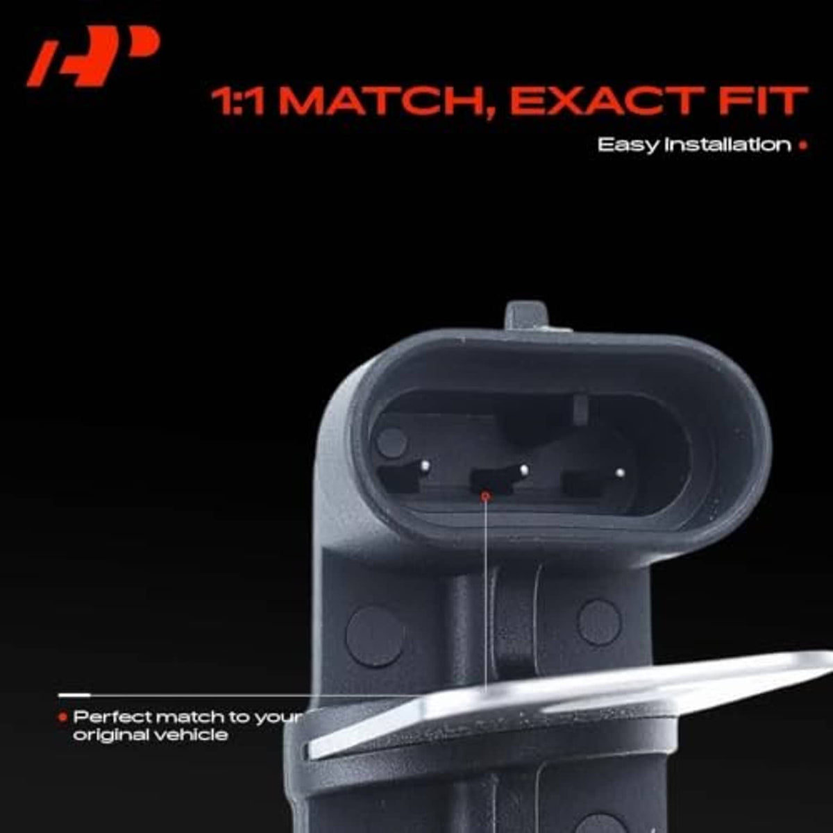 Crankshaft position sensor with keyed plug housing and metal mounting bracket
