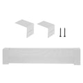 White baseboard heater cover with two support brackets and mounting screws