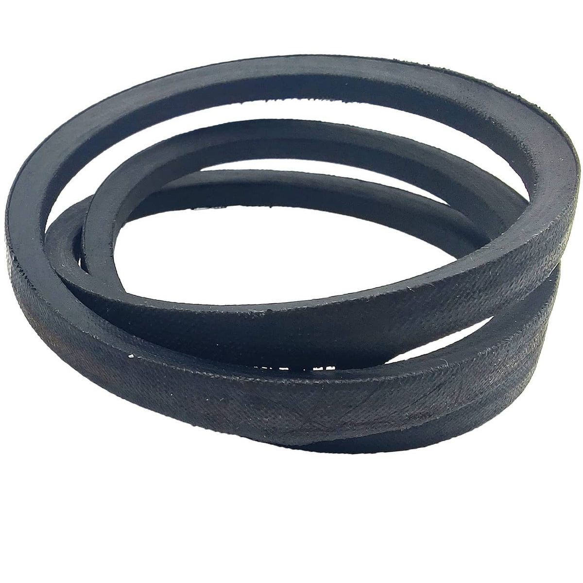 Thick black V-belt drive belt with stacked loops