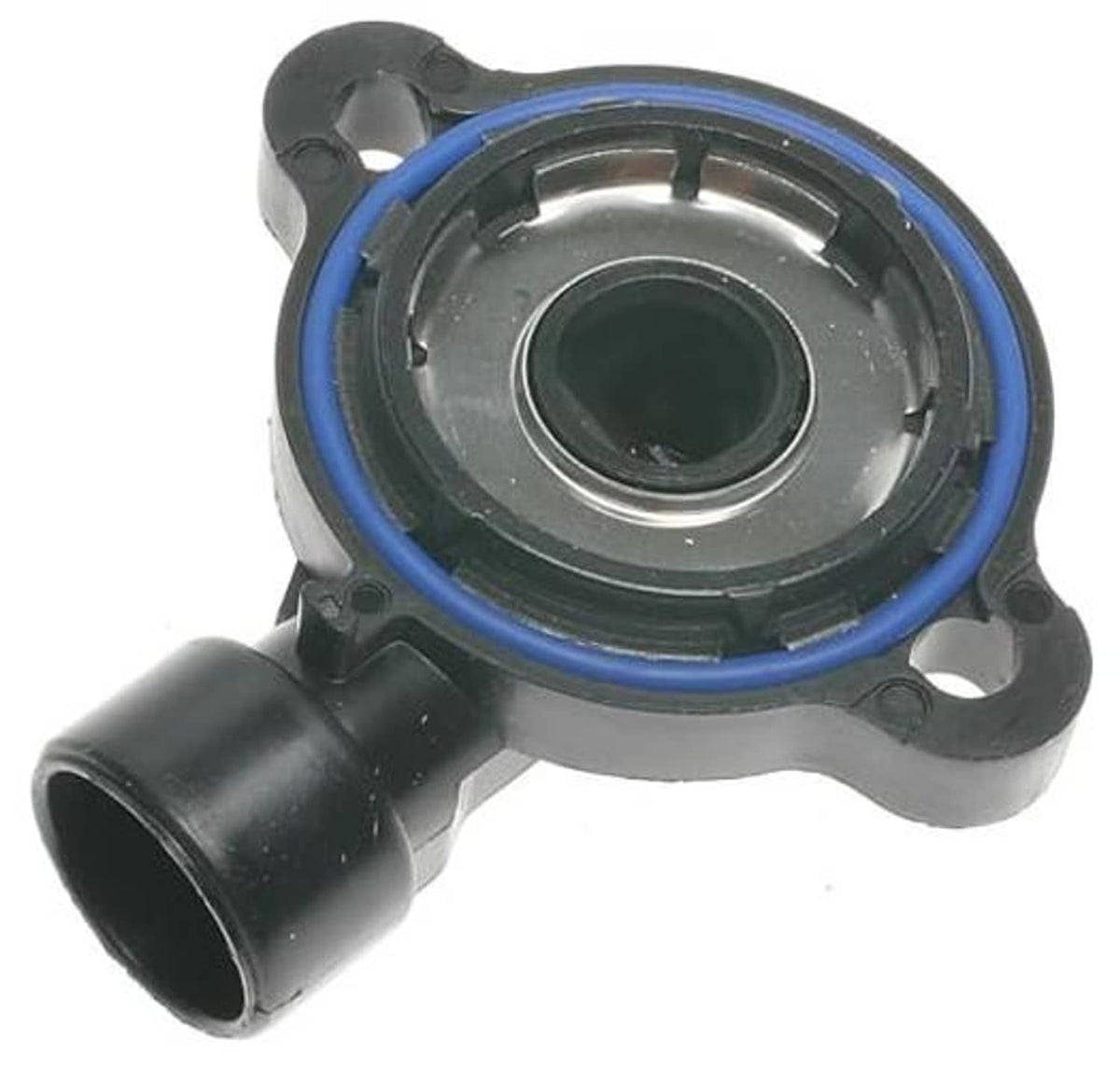 Throttle position sensor with blue seal ring and black inlet, gray housing