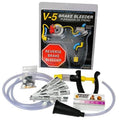 Reverse brake bleeder kit with box, clear hoses, yellow lever, black pump and strips
