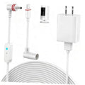 White 25ft power cord with DC plug adapter and inline charging module