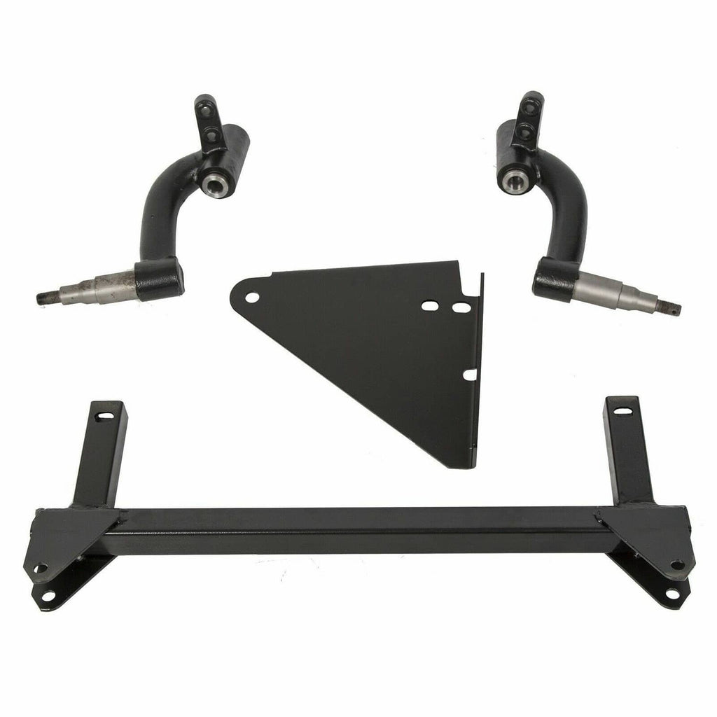 Black spindle lift kit frame with two curved arms, triangular plate, and side brackets