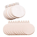 Pack of unpainted round wooden Christmas ornament blanks with hanging loop cutouts