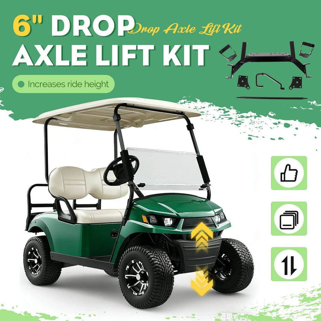 6-inch drop axle lift kit overview with mounting frame and bracket parts