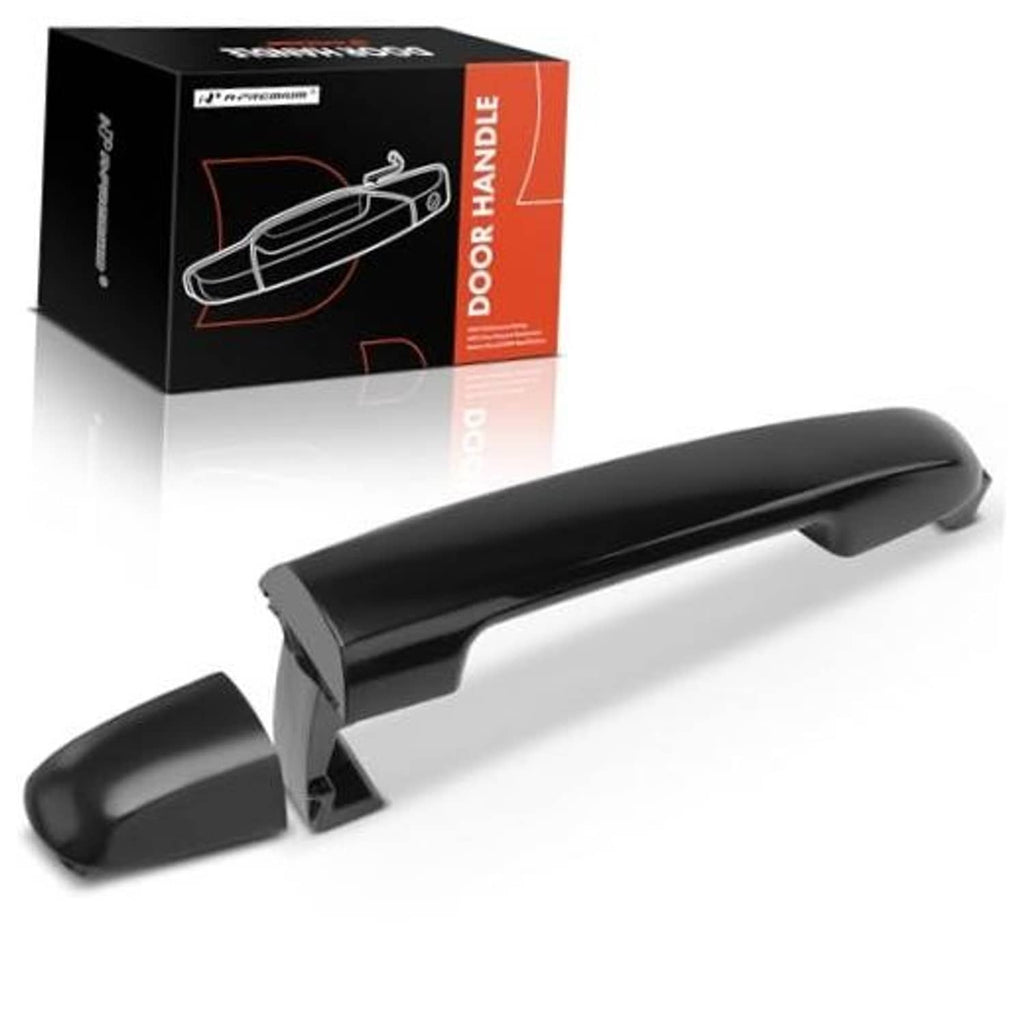 Primed black exterior door handle with short handle lever and base cover