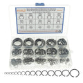 Metric round wire C-clips external retaining rings assorted in clear storage case