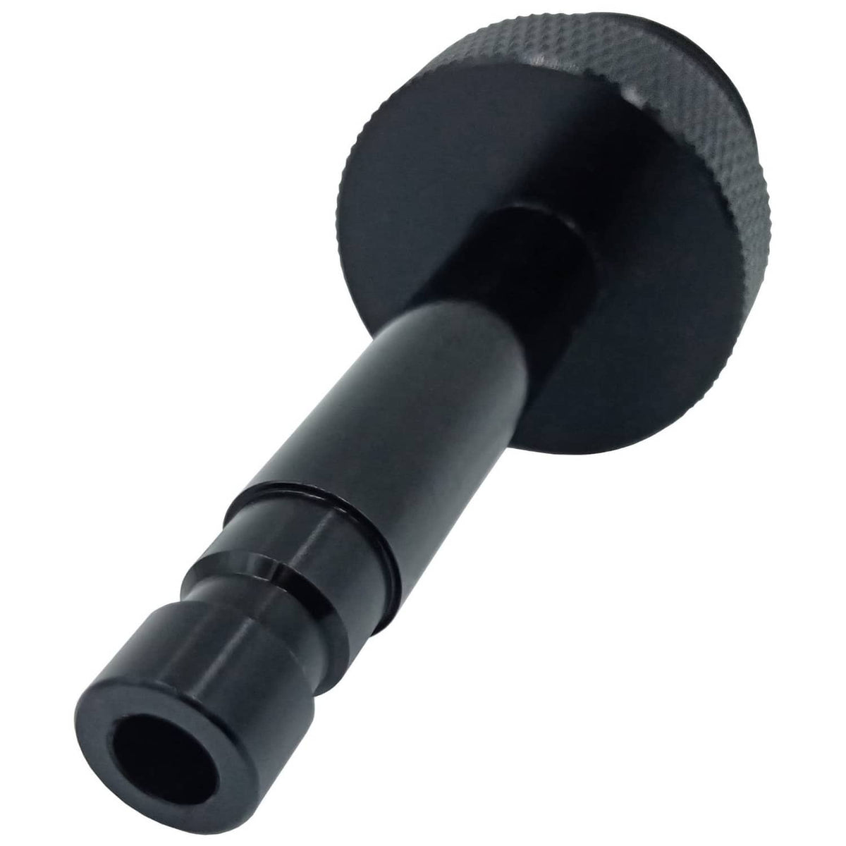 Black ATF fill adapter showing end opening on a stepped cylindrical stem