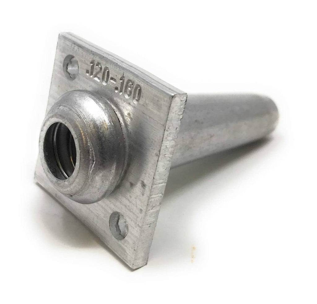 Metal one-way wire anchor vise with circular wire opening and mounting plate