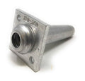 Metal one-way wire anchor vise with circular wire opening and mounting plate