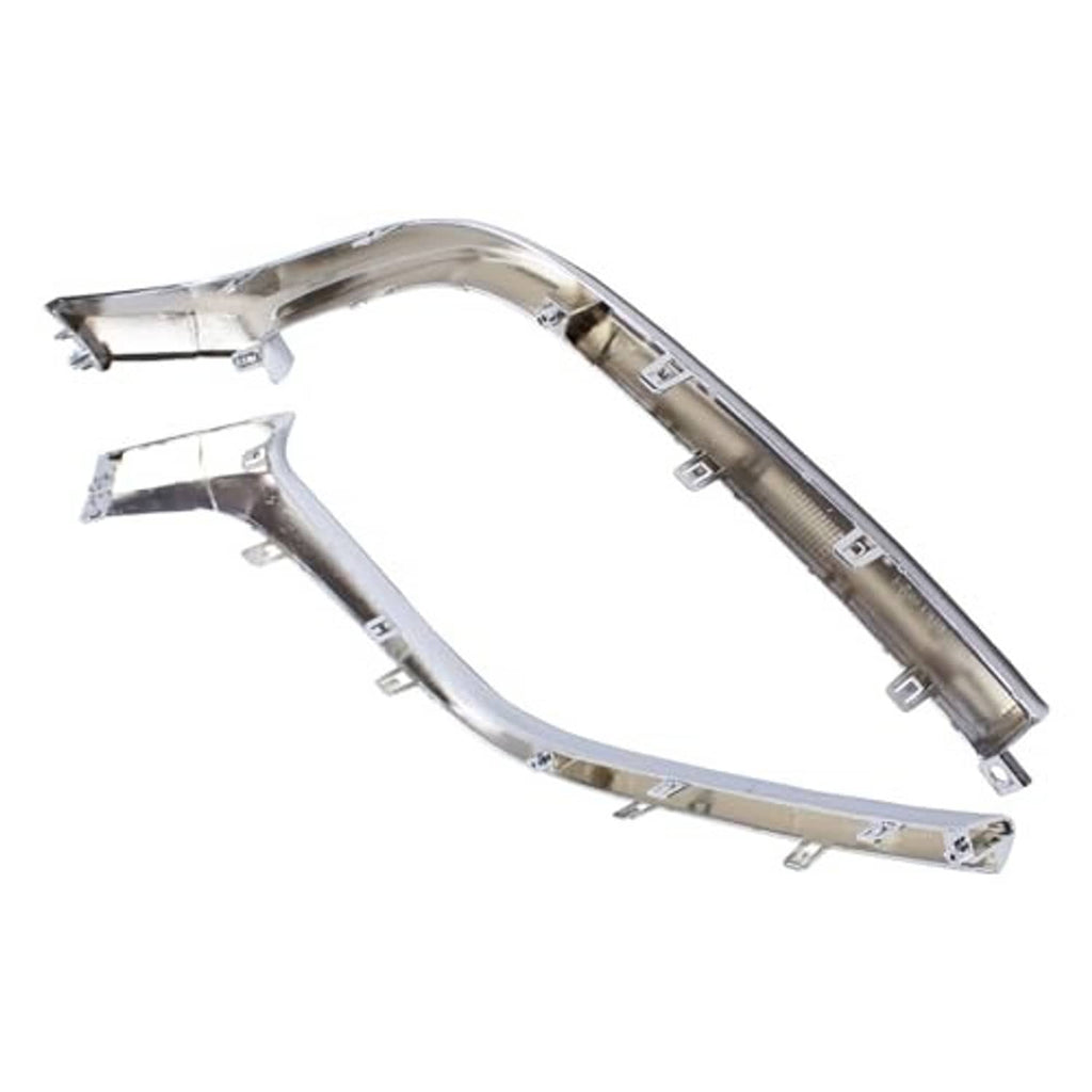 Chrome bumper grille lower trim frame set with underside brackets and tabs
