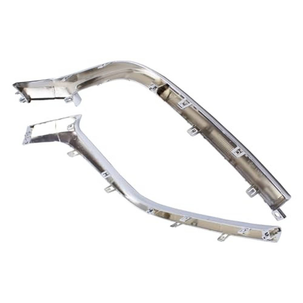 Chrome bumper grille lower trim frame set with underside brackets and tabs