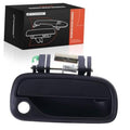 Front right exterior door handle, dark textured black with mounting spring hardware